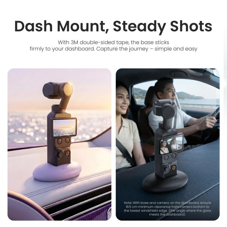 Soporte de escritorio de silicona aMagisn antideslizante para DJI Osmo Pocket 4/3 con base adhesiva. Soporte para salpicadero de coche.