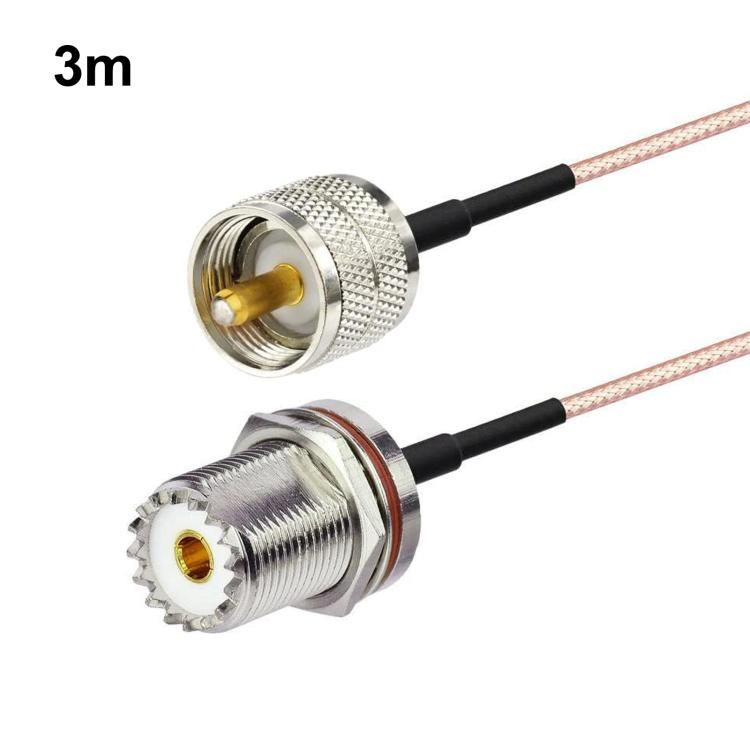 Cable RF UHF PL-259 a SO-239 macho a hembra RG316, 0.1m, 0.15m, 0.3m, 1m, 2m, 3m, 5m