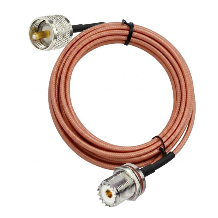 Cable RF UHF PL-259 a SO-239 macho a hembra RG316, 0.1m, 0.15m, 0.3m, 1m, 2m, 3m, 5m