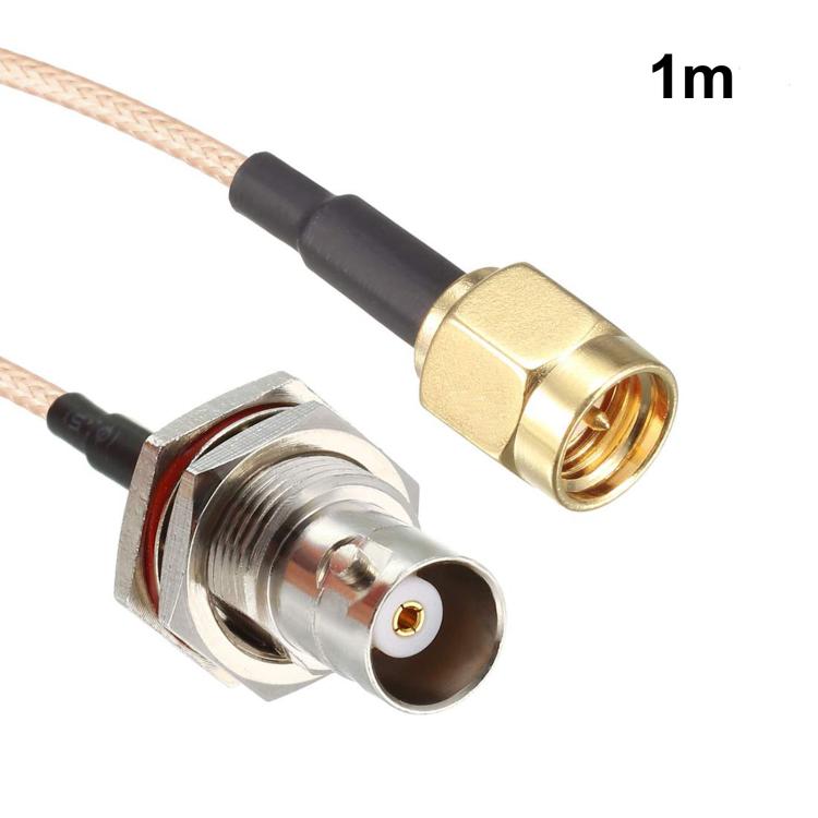 Cable coaxial RF RG316 con conector SMA macho a conector BNC hembra, 0.1m, 0.15m, 0.3m, 1m, 2m, 3m, 5m