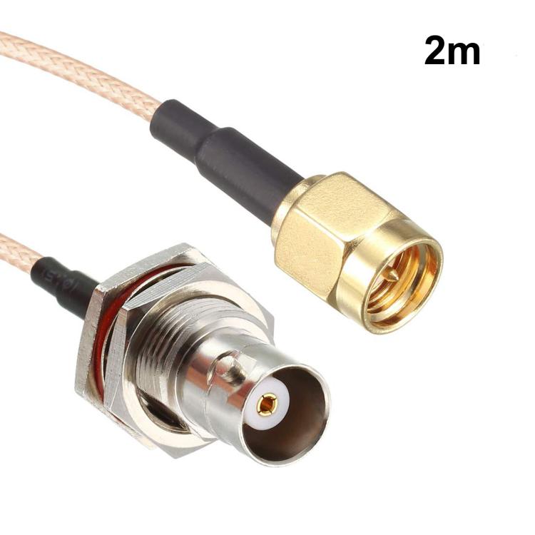 Cable coaxial RF RG316 con conector SMA macho a conector BNC hembra, 0.1m, 0.15m, 0.3m, 1m, 2m, 3m, 5m