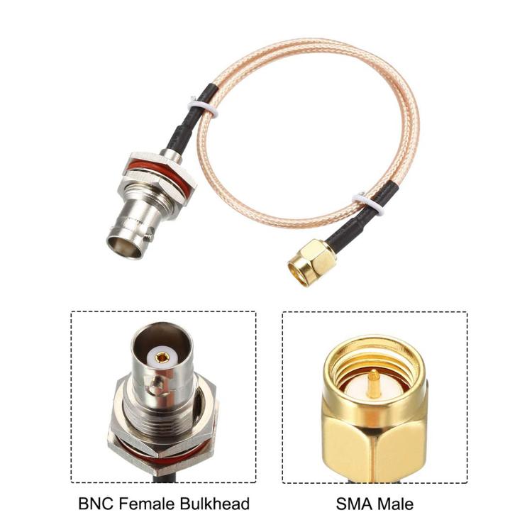 Cable coaxial RF RG316 con conector SMA macho a conector BNC hembra, 0.1m, 0.15m, 0.3m, 1m, 2m, 3m, 5m