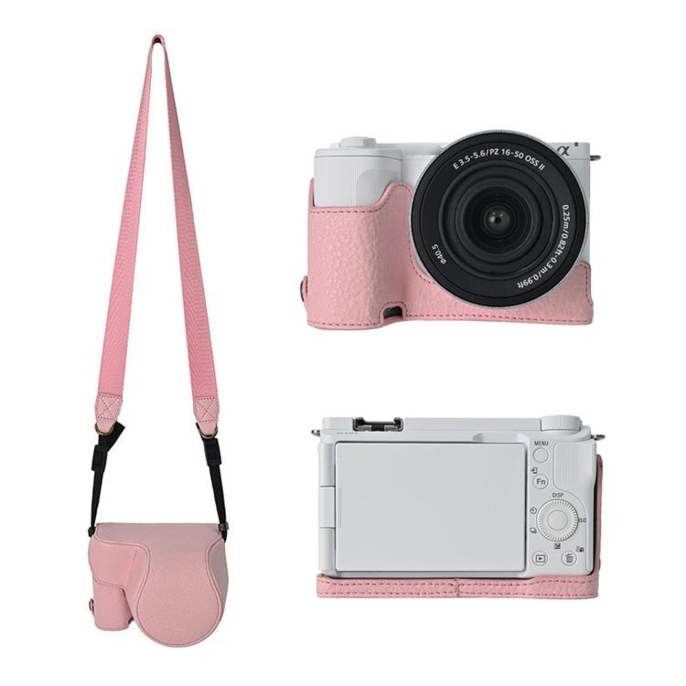 Funda protectora de piel sintética para cámara Sony ZV-E10 II / ZV-E10M2, con correa para el hombro.