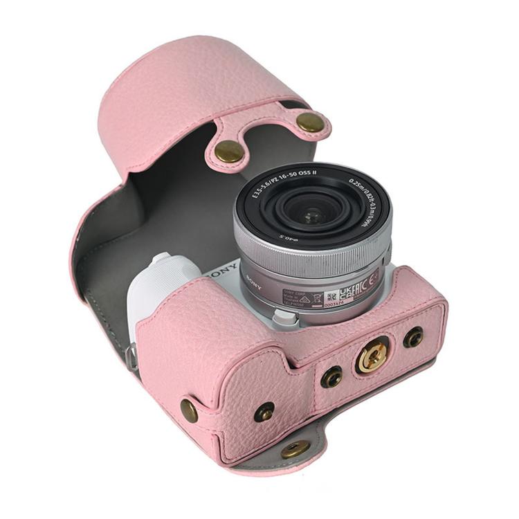 Funda protectora de piel sintética para cámara Sony ZV-E10 II / ZV-E10M2, con correa para el hombro.