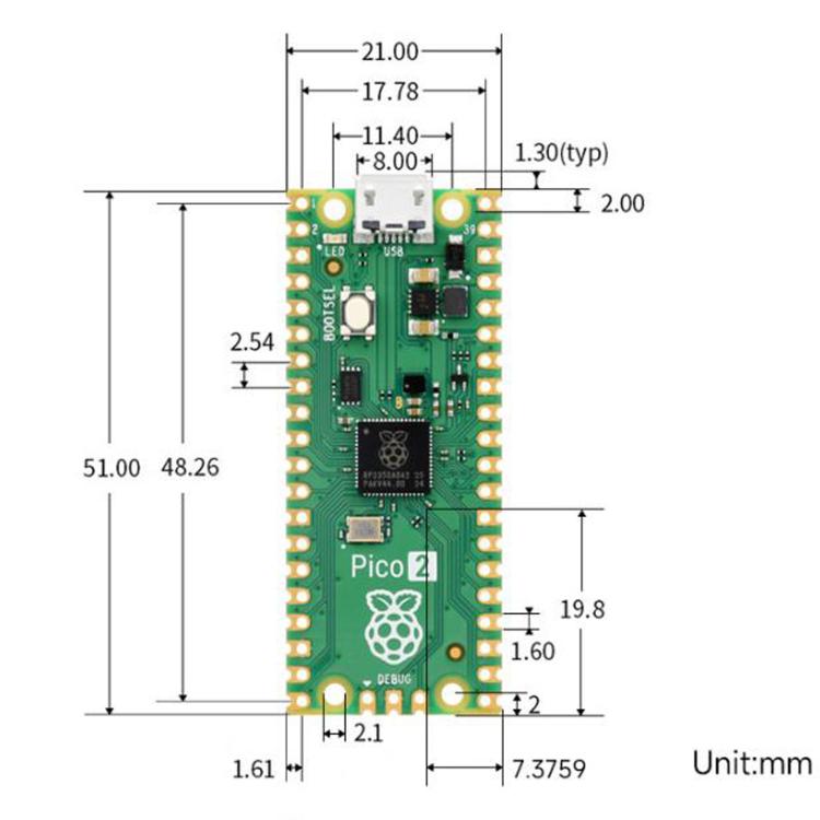 Placa microcontroladora Waveshare para Raspberry Pi Pi Pi 2 basada en el chip oficial RP2350 con diseño de doble núcleo y doble arquitectura., Original, Starter Kit, Sensor Kit