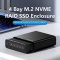 Carcasa para SSD NVMe M.2 USB4 Blueendless, caja externa de cuatro bahías para unidades de estado sólido de 40 Gbps, compatible con Soft RAID 0/1/5, capacidad de 32 TB., US Plug, EU Plug, UK Plug, AU Plug