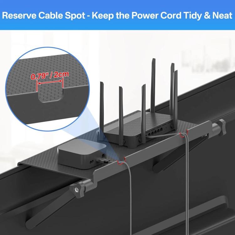 Estante superior ajustable para TV de 13 pulgadas, montado en la pared.