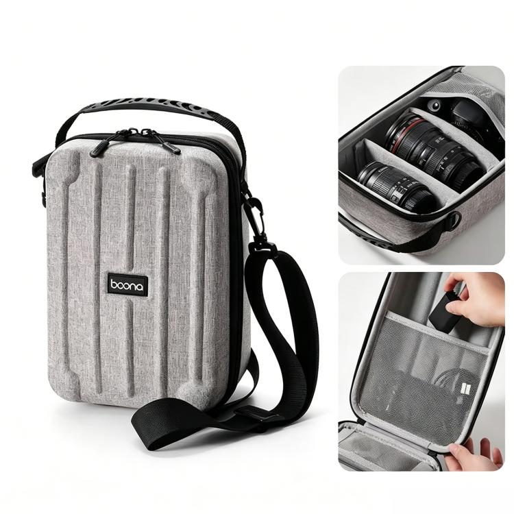 Baona FH002 Bolso bandolera de un solo hombro para cámara, portátil, con funda protectora rígida de EVA.