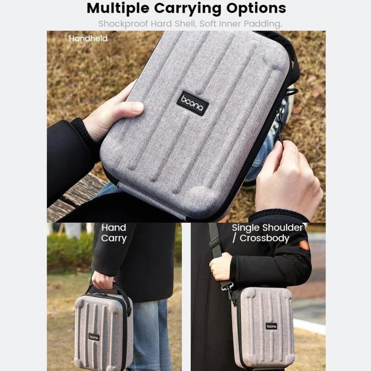 Baona FH002 Bolso bandolera de un solo hombro para cámara, portátil, con funda protectora rígida de EVA.
