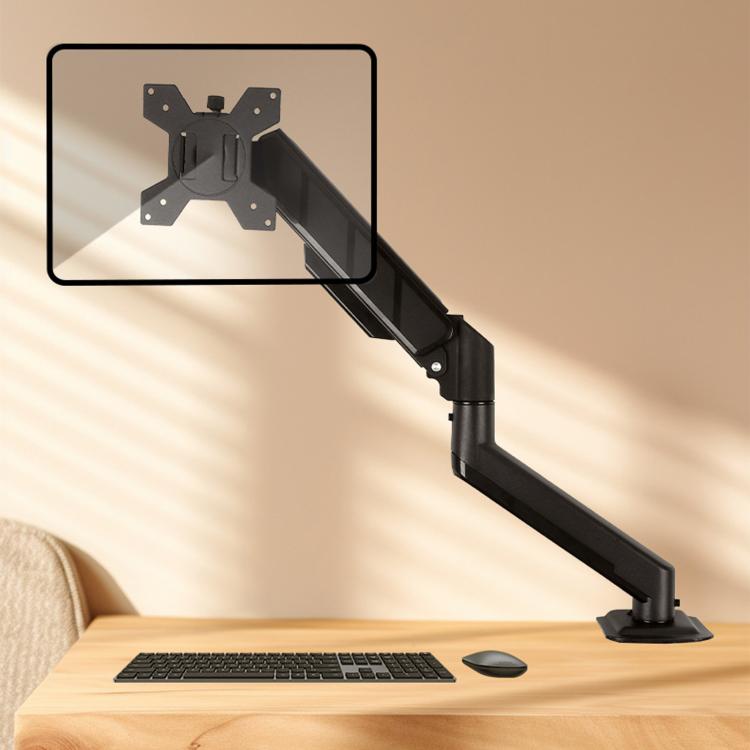 Soporte de escritorio ajustable en altura con resorte cilíndrico y brazo articulado para monitores de 10 a 32 pulgadas., DY-01