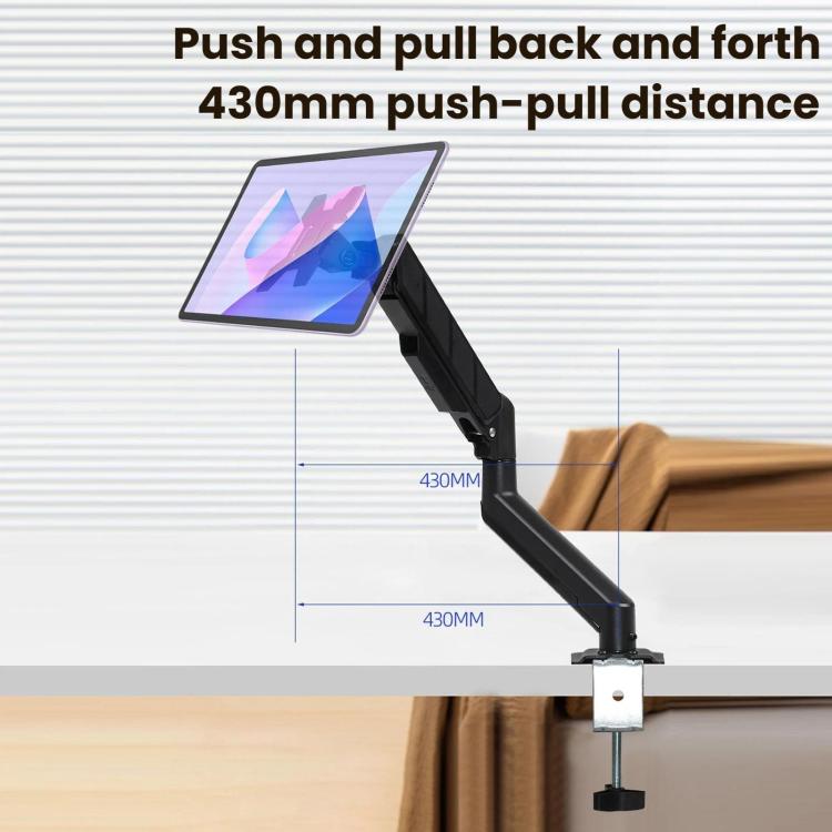 Soporte de escritorio ajustable en altura con resorte cilíndrico y brazo articulado para monitores de 10 a 32 pulgadas., DY-01