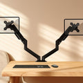 Soporte neumático de 32 pulgadas para monitor de computadora de doble pantalla con altura ajustable, DY-02