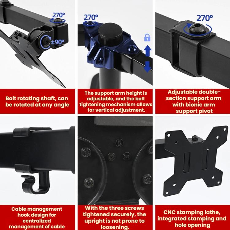 Soporte para monitor de 10 a 32 pulgadas, con brazo articulado, giratorio y de altura ajustable., ZX-01