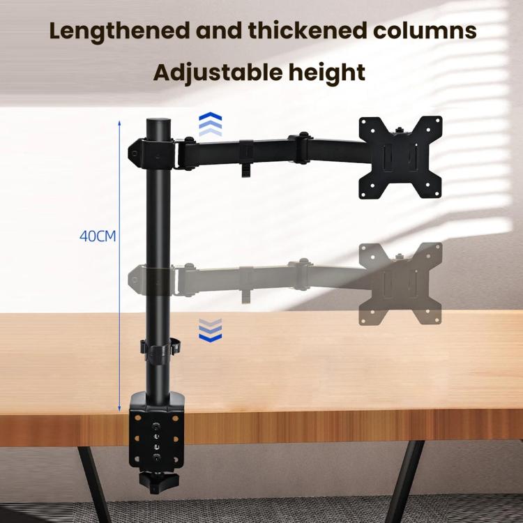 Soporte mecánico giratorio de un solo brazo para monitor de computadora con abrazadera de escritorio, ZX-MT011