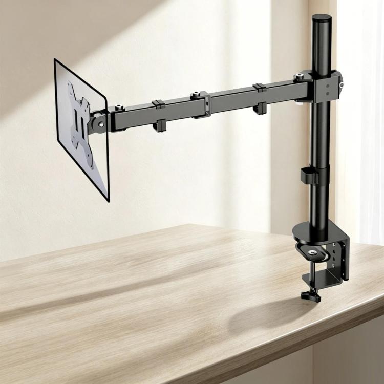 Soporte mecánico giratorio de un solo brazo para monitor de computadora con abrazadera de escritorio, ZX-MT011