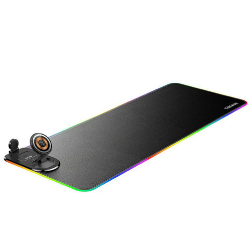 3 In 1 Magnetic Wireless Charging Station RGB Mouse Pad 15W Fast Wireless Charger Desk Mat For Phone, Watch, AirPods