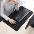 Stitched Edge Integrated Desk Mat & Mouse Pad, Mechanical Keyboard Wrist Rest Desk Pad