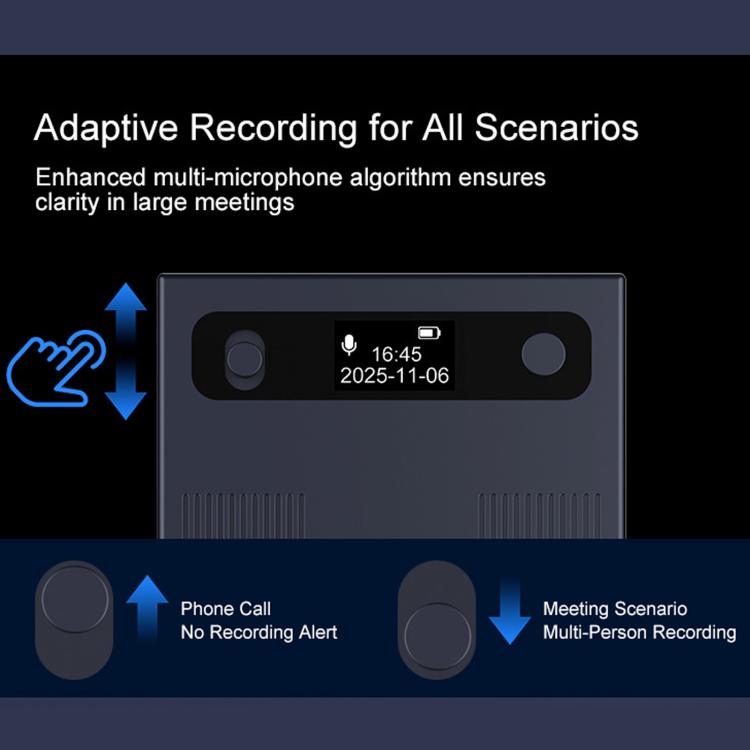 T8 Smart AI Voice Recorder For Office Meetings, Magnetic Portable Audio Recorder, 16GB, 32GB, 64GB