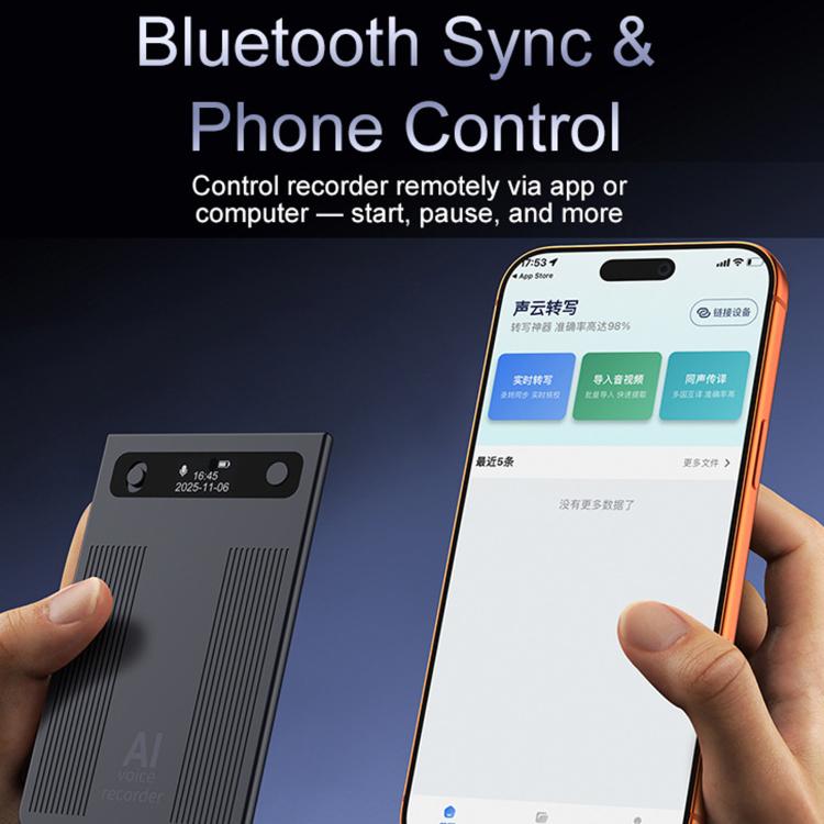 T8 Smart AI Voice Recorder For Office Meetings, Magnetic Portable Audio Recorder, 16GB, 32GB, 64GB