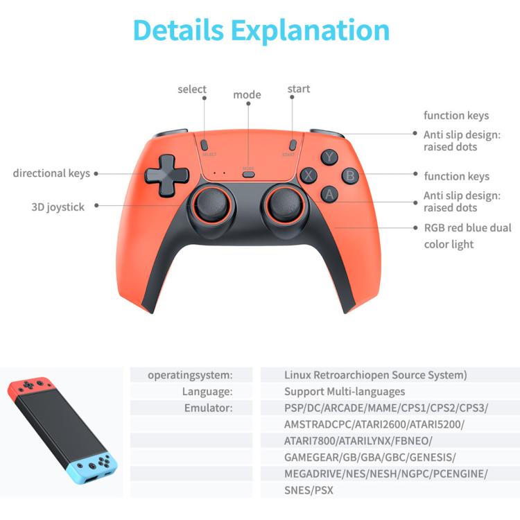 Consola de juegos SJGAM M68 4K HD para TV, 3 en 1, máquina recreativa 3D de gran tamaño., 64GB, 128GB, 256GB