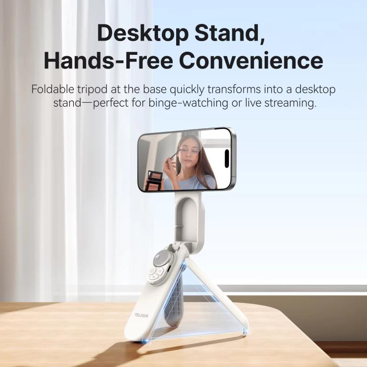 TELESIN Magnetic Phone Selfie Stick Zoom Control Tripod 13cm Pocket-Sized Foldable Lightweight Aluminum Travel Phone Holder