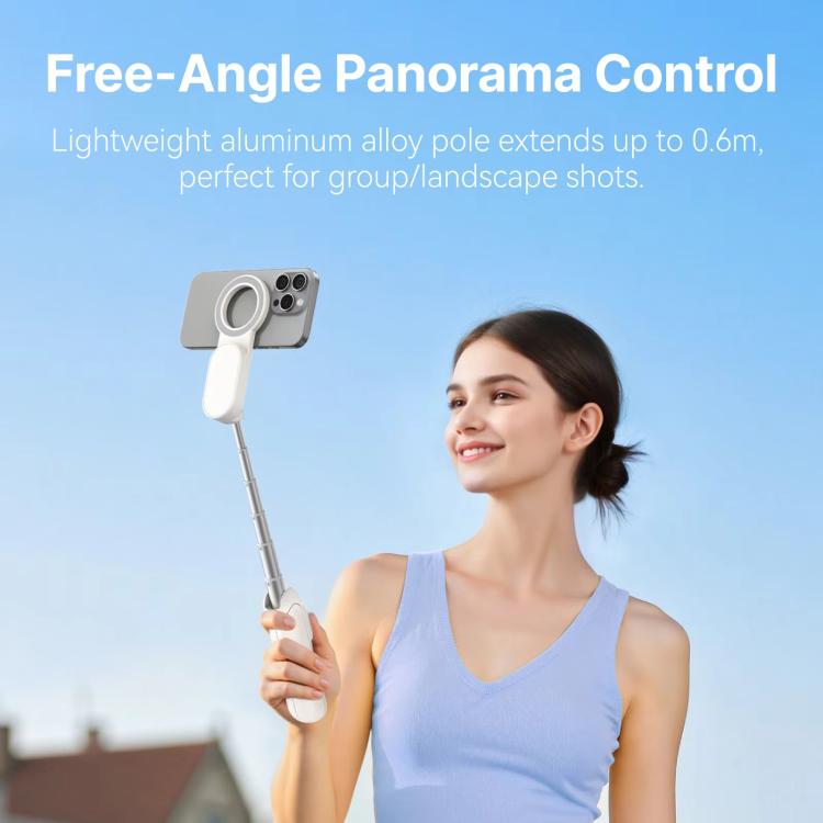 TELESIN Magnetic Phone Selfie Stick Zoom Control Tripod 13cm Pocket-Sized Foldable Lightweight Aluminum Travel Phone Holder
