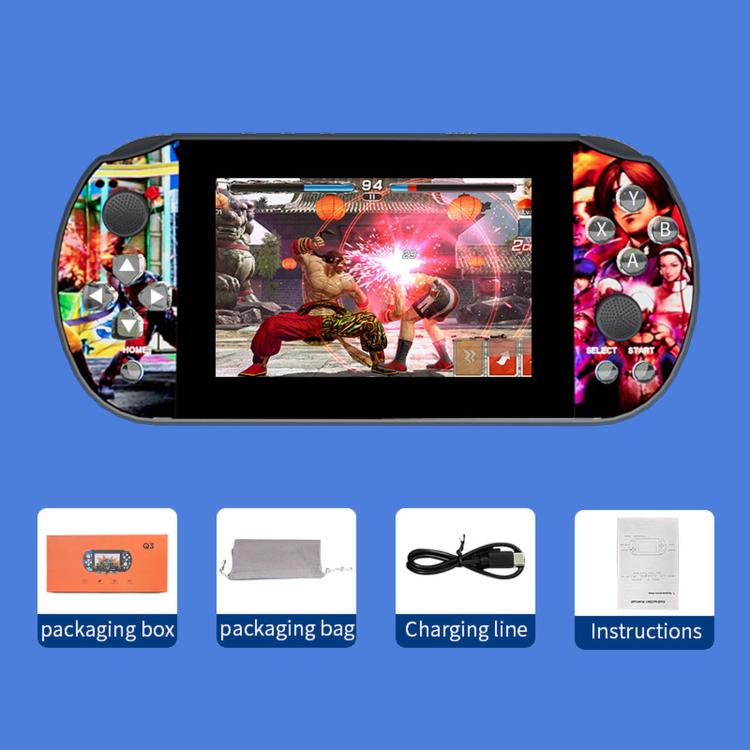 Consola de juegos portátil retro con joystick y pantalla grande Q3 HD, Blue 32G, Blue 64G, Red 32G, Red  64G