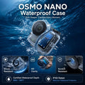 Funda impermeable TELESIN de 60 m para DJI Osmo Nano IPX8, carcasa subacuática para buceo, cubierta protectora antivaho para cámara de acción.
