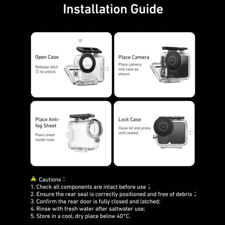Funda impermeable TELESIN de 60 m para DJI Osmo Nano IPX8, carcasa subacuática para buceo, cubierta protectora antivaho para cámara de acción.