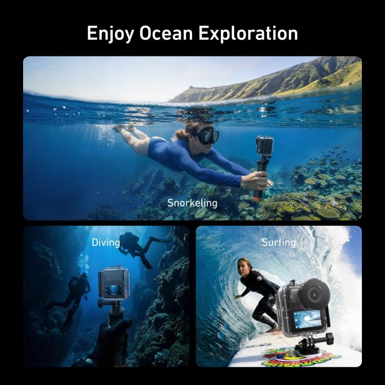 Funda impermeable TELESIN de 60 m para DJI Osmo Nano IPX8, carcasa subacuática para buceo, cubierta protectora antivaho para cámara de acción.
