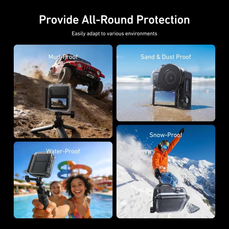 Funda impermeable TELESIN de 60 m para DJI Osmo Nano IPX8, carcasa subacuática para buceo, cubierta protectora antivaho para cámara de acción.