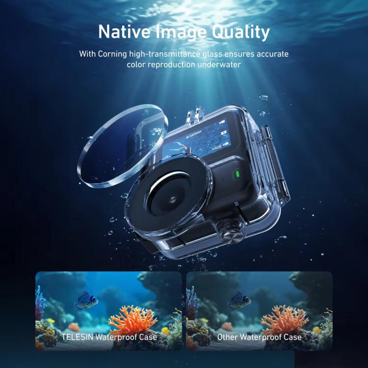 Funda impermeable TELESIN de 60 m para DJI Osmo Nano IPX8, carcasa subacuática para buceo, cubierta protectora antivaho para cámara de acción.