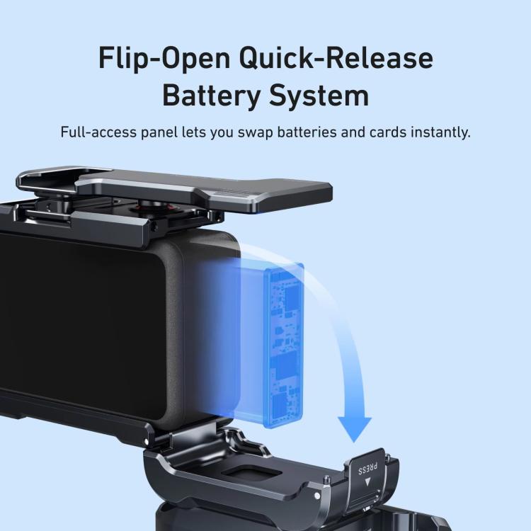 Para DJI Action 6 TELESIN Street Photography Grip Set, jaula de cámara de aleación de aluminio, empuñadura de mano, For DJI Action 6
