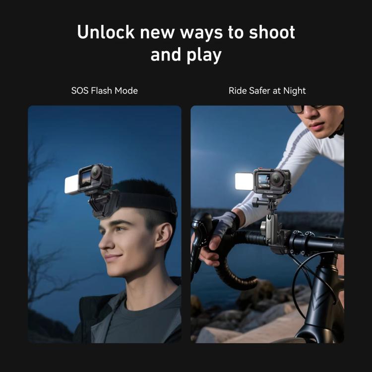 Luz de relleno mini para vlogs de liberación rápida TELESIN para DJI Action 5 Pro/4/3, luz de vídeo LED magnética impermeable IPX5 con 3 temperaturas de color., For DJI Action 5 Pro/4/3