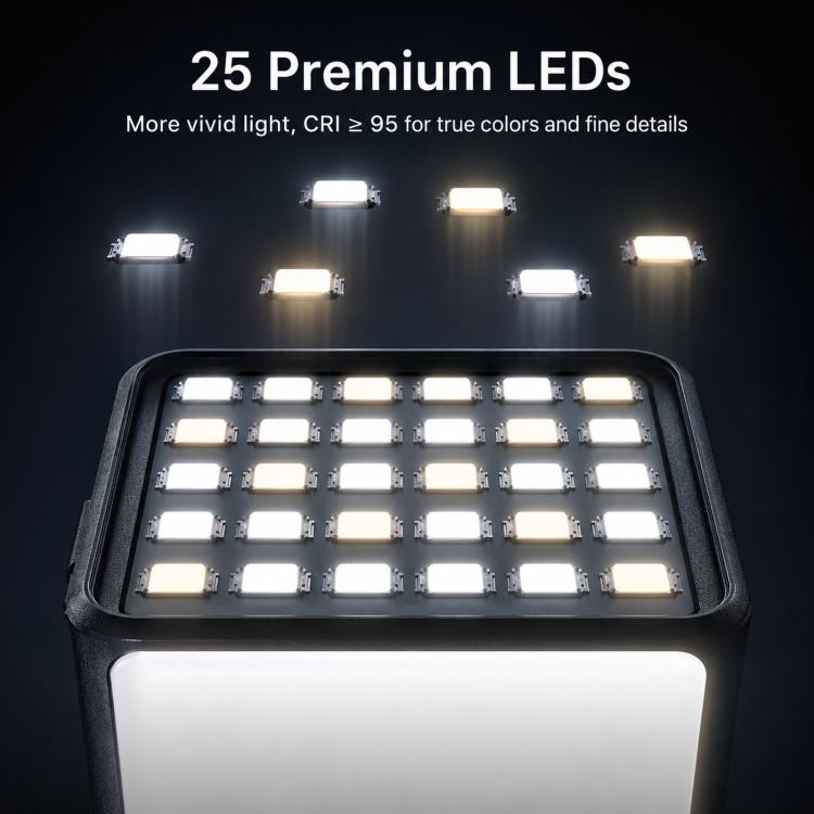 Luz de relleno mini para vlogs de liberación rápida TELESIN para DJI Action 5 Pro/4/3, luz de vídeo LED magnética impermeable IPX5 con 3 temperaturas de color., For DJI Action 5 Pro/4/3