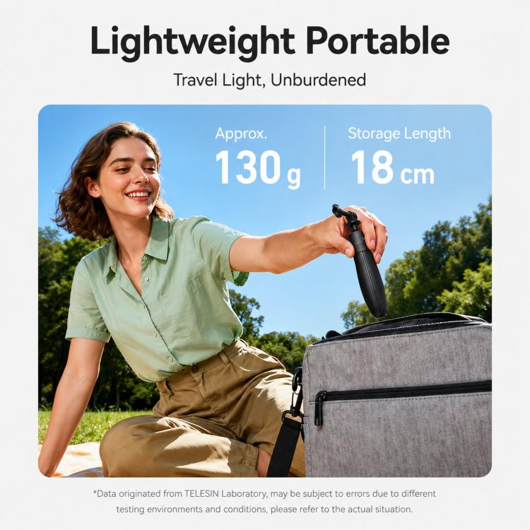 Trípode mini selfie TELESIN 3.0 para cámara de acción, poste extensible de aluminio de 18-46 cm con rótula de 360 grados., S1-MNP-16