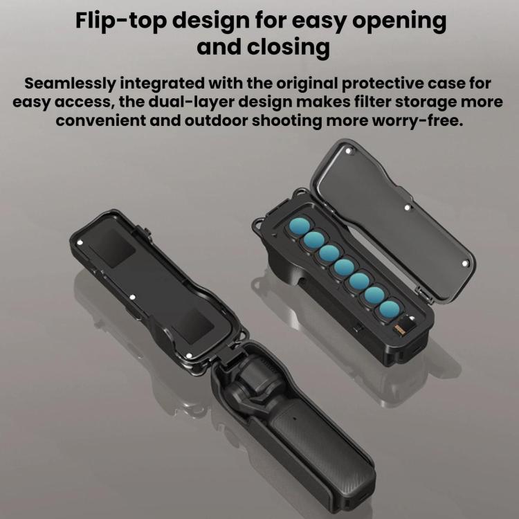 Estuche abatible con cierre magnético para filtros BRDRC para DJI Osmo Pocket 3