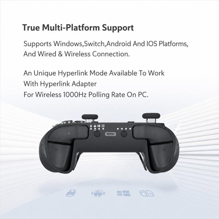 Controlador GuliKit NS39 KK3 MAX con joysticks y gatillos de efecto Hall. Compatible con Windows, Switch, Switch 2, Android e iOS.