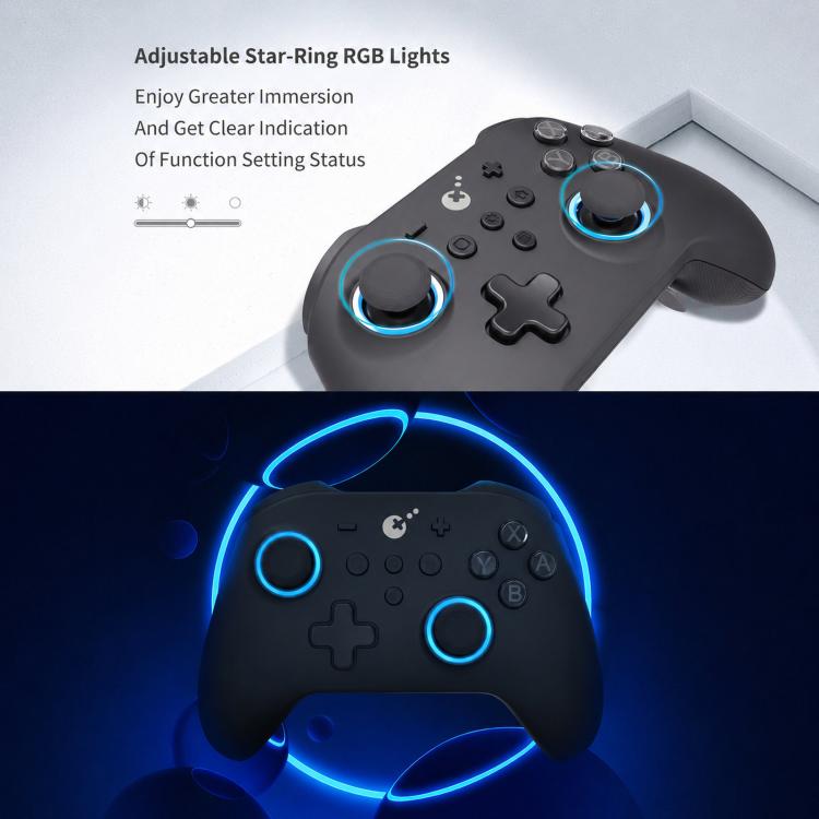 Controlador GuliKit NS39 KK3 MAX con joysticks y gatillos de efecto Hall. Compatible con Windows, Switch, Switch 2, Android e iOS.