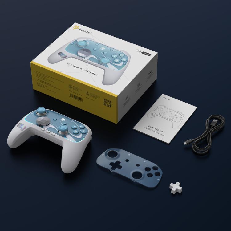 Mando inalámbrico EasySMX S10 para Nintendo Switch y Switch 2 con NFC, vibración HD y carcasa intercambiable.
