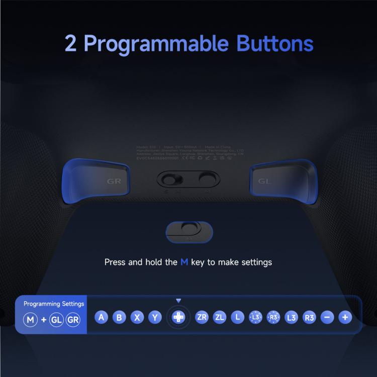 Mando inalámbrico EasySMX S10 para Nintendo Switch y Switch 2 con NFC, vibración HD y carcasa intercambiable.
