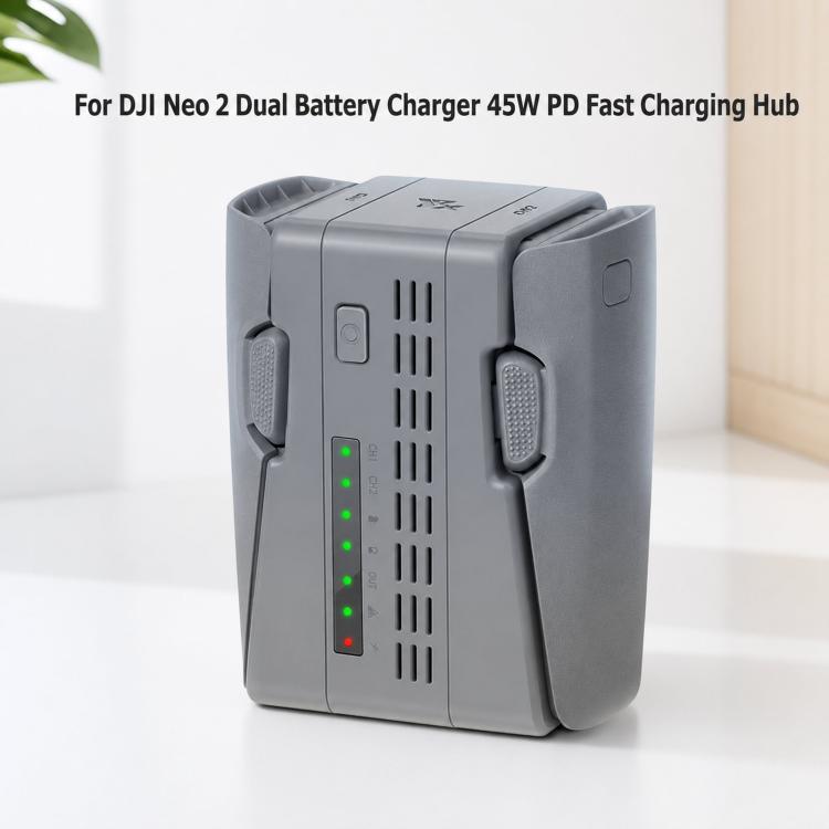 Cargador de batería doble DJI Neo 2 YX de 45 W con concentrador de carga rápida PD y modo de almacenamiento., 2-channel