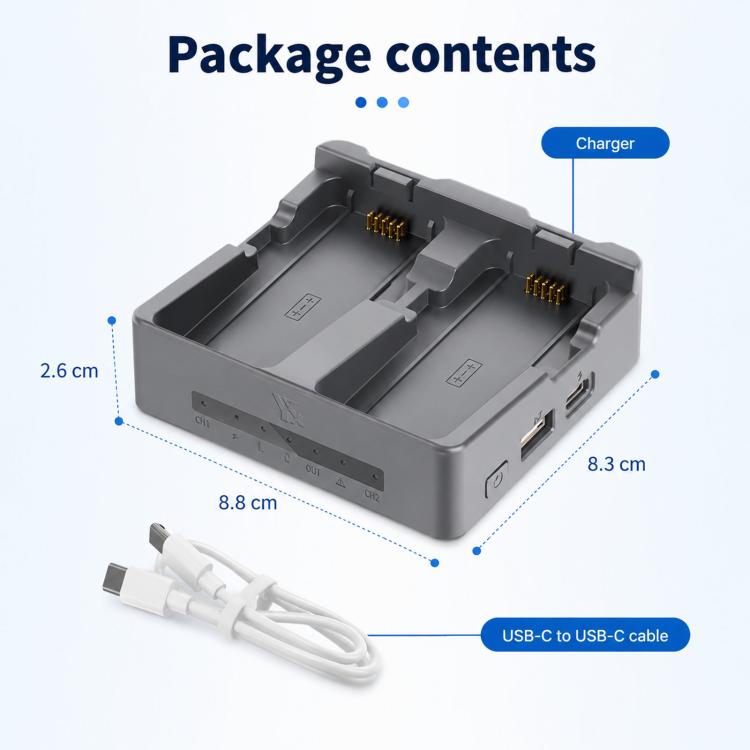Cargador paralelo YX PD de 45 W para DJI Neo 2, concentrador de carga rápida bidireccional con modo de almacenamiento de batería., 2-Way Flat