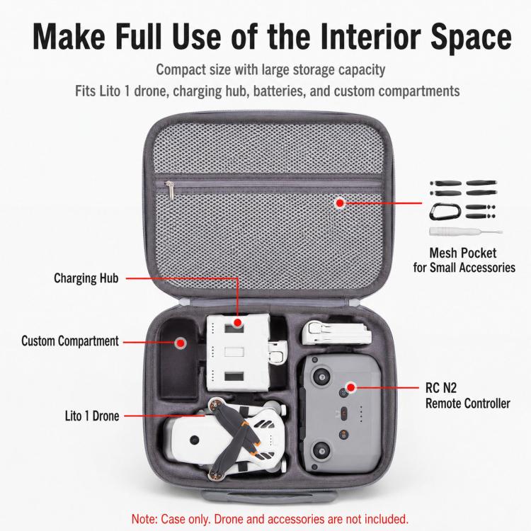 Estuche de almacenamiento portátil para kit de dron DJI Lito 1, bolsa de hombro para exteriores