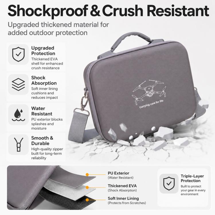 Bolsa de almacenamiento portátil para dron DJI Lito 1 y control remoto estándar.