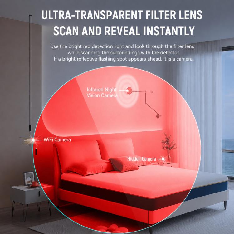 Detector de cámaras espía infrarrojo TC200 para encontrar privacidad en hoteles., TC200