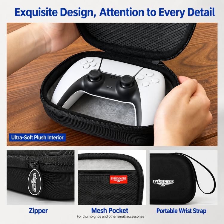 EVERGENESIS Pro 2 Universal Game Controller Storage Case Hard-Shell EVA Accessory Bag
