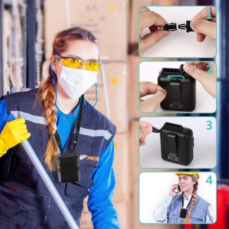 Mini ventilador de cintura colgante con carga USB, ventilador portátil sin hojas, 4000mAh, 6000mAh