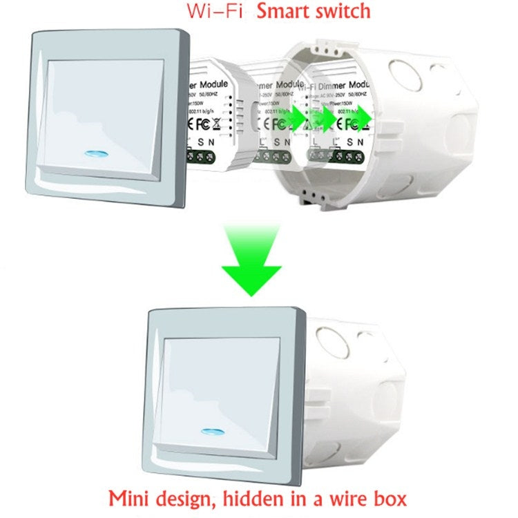 Interruptor de atenuación de interruptor inteligente Wifi oculto y interruptor inteligente de control dual de interruptor tradicional