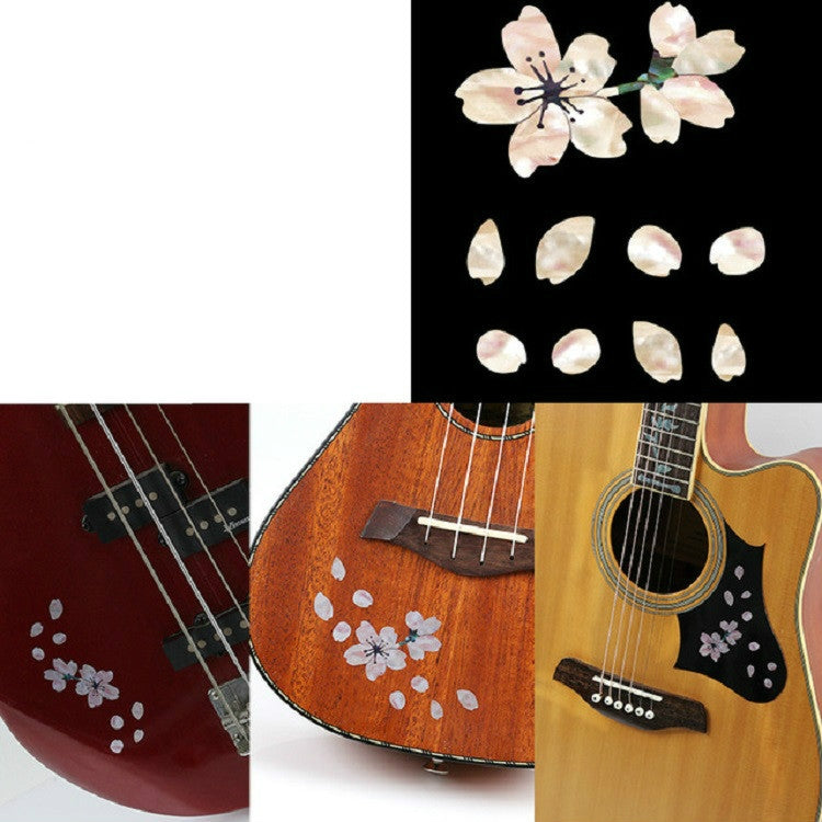 2 uds pegatinas de Panel de guitarra pegatinas de flor de cerezo DIY pasta de ukeleles, 2 PCS Guitar Panel Stickers
